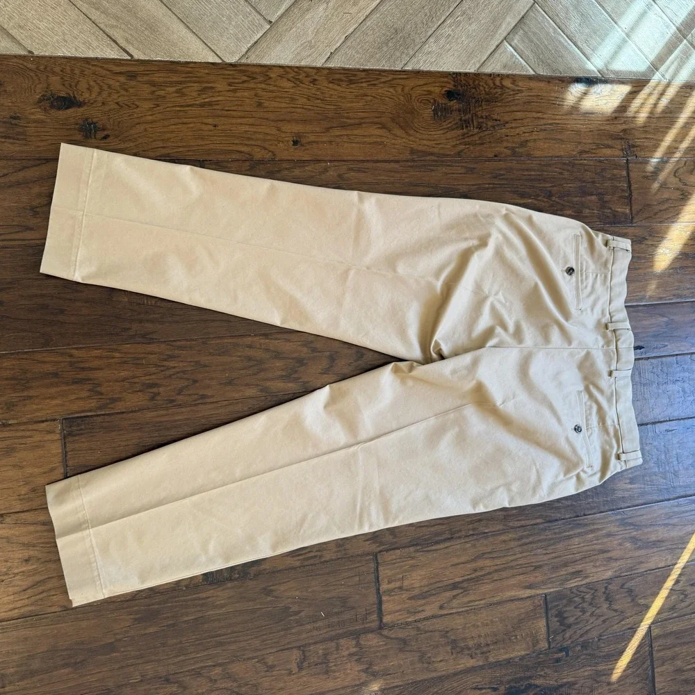 Brooks Brothers Advantage Chino Pants Mens 35x29 Khaki Tan Stretch Clark Fit